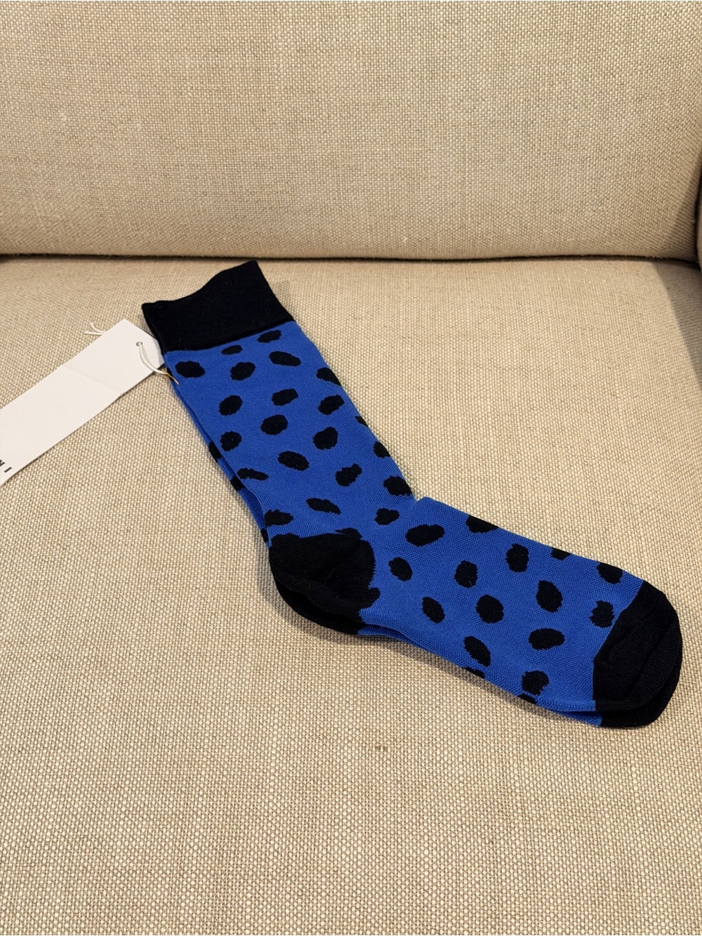 Marni Blue Polka Dot Men's Crew Socks